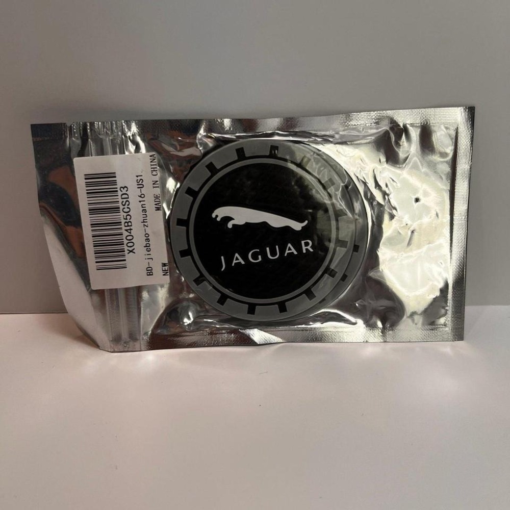 Jaguar Cup Holder Car Coasters Unisex OS Black New 2PC Set - Picture 2 of 3